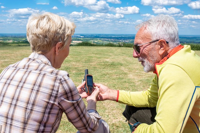 Afbeelding van wandelaars met GPS