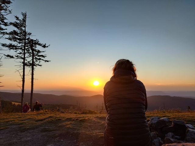 Genieten van de zonsondergang 