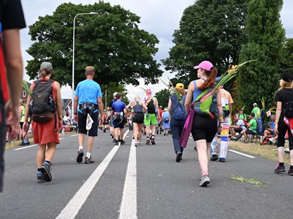 Wandelaars tijdens de 4Daagse in Malden.