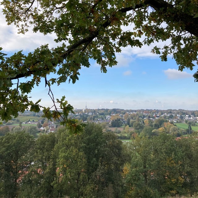 Uitzicht bij het eindpunt van het Pieterpad op de Sint-Pietersberg