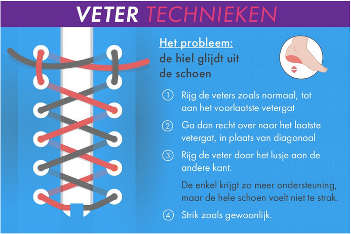 Voetproblemen voorkomen door veters strikken - Wandel