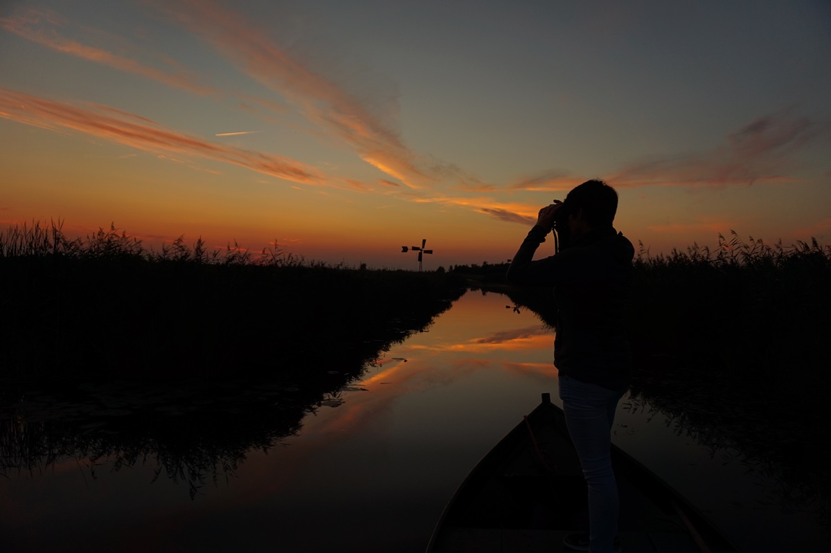 Zonsondergang in Nationaal Park Weerribben-Wieden