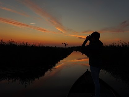 Zonsondergang in Nationaal Park Weerribben-Wieden