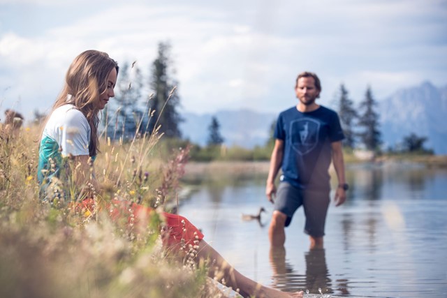 Pootje baden in de Seidlalmsee 