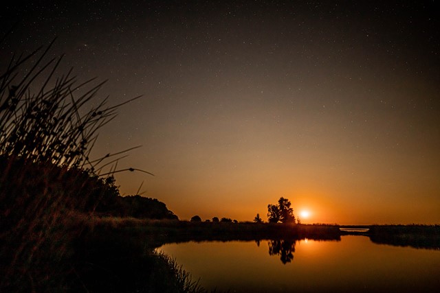 afbeelding van het Nationaal Park bij zonsondergang.