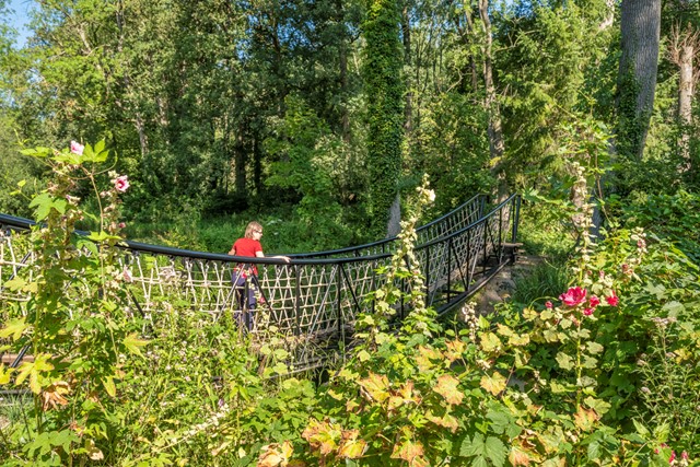 afbeelding van Ellen Luijks op een wiebelbrug.