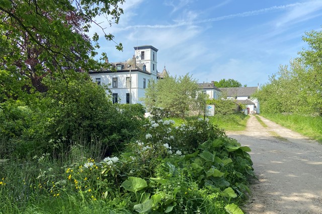 wit landhuis in de natuur.