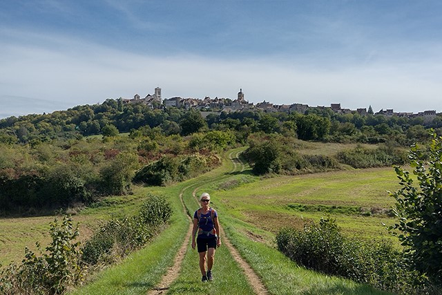 Uitzicht over stad in de Bourgogne
