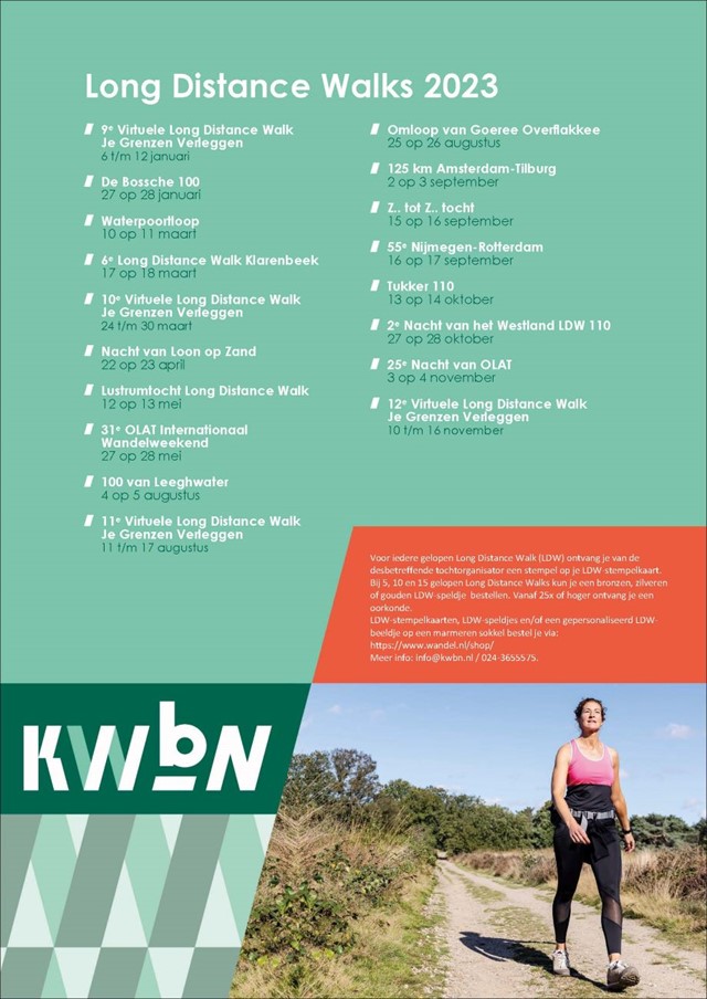 afbeelding van de kalender Long Distance Walks.