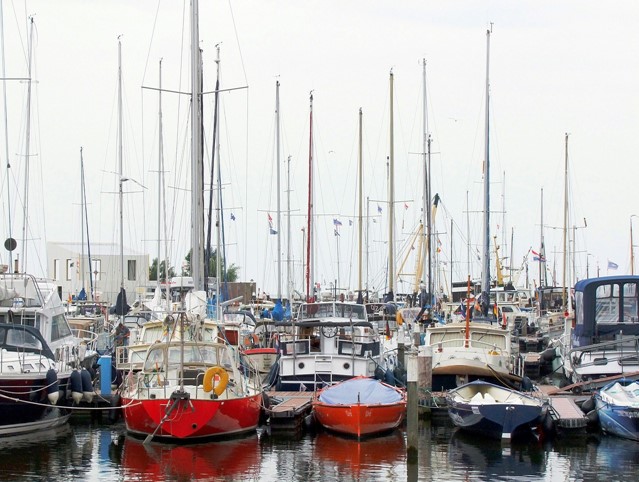Vissersboten in de haven van Urk 