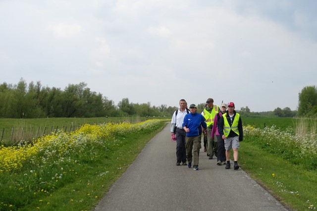 afbeelding van een groepje wandelaars tijdens de Kennedymars in Dordrecht-Ridderkerk-Dordrecht.