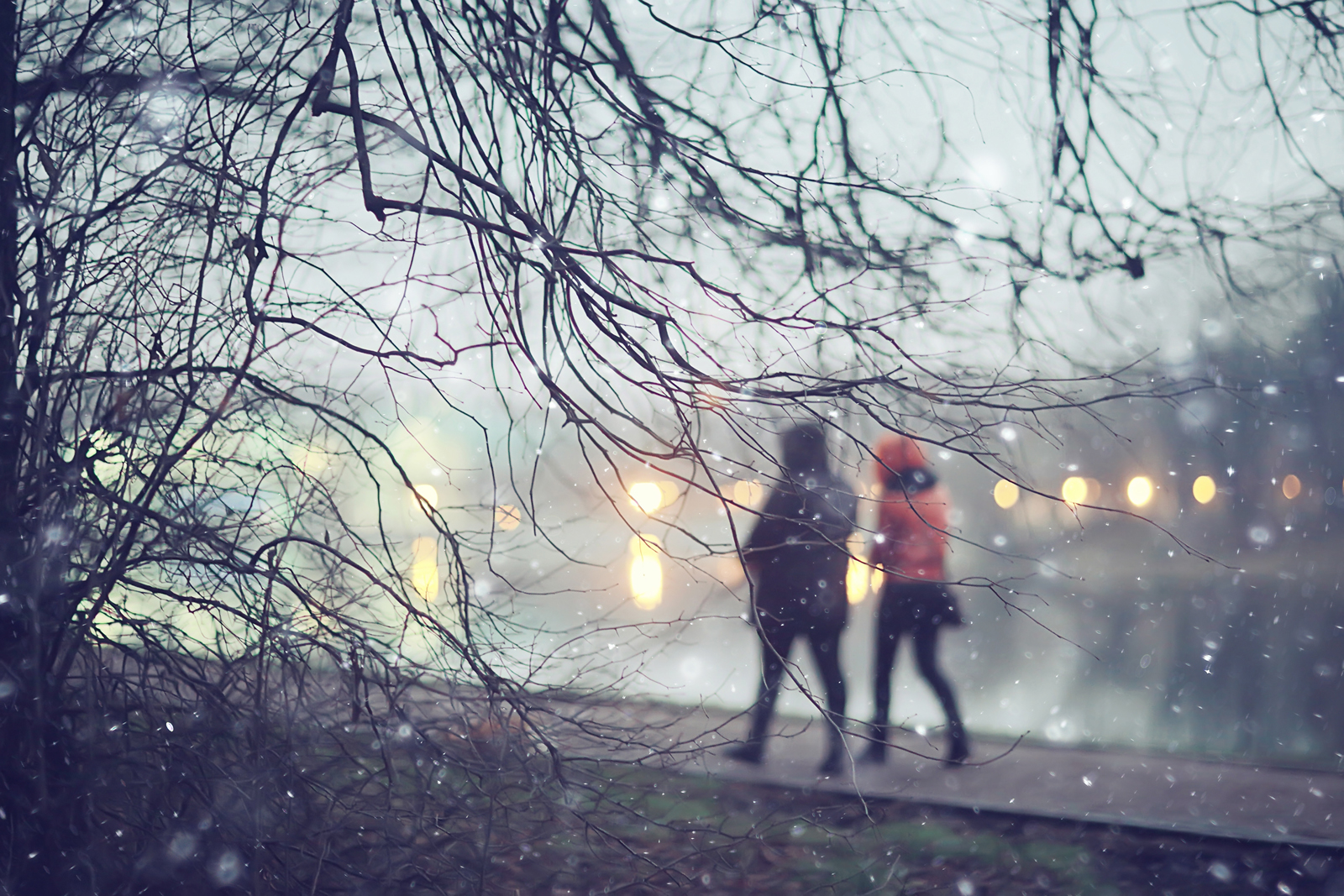 afbeelding van wandelaars in de regen.