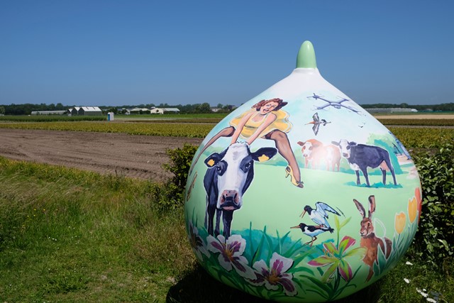 Foto van een kunstwerk: de Reuzenbol door Nicoline Heemskerk