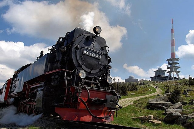 De nostalgische stoomtrein van de Brockenbahn