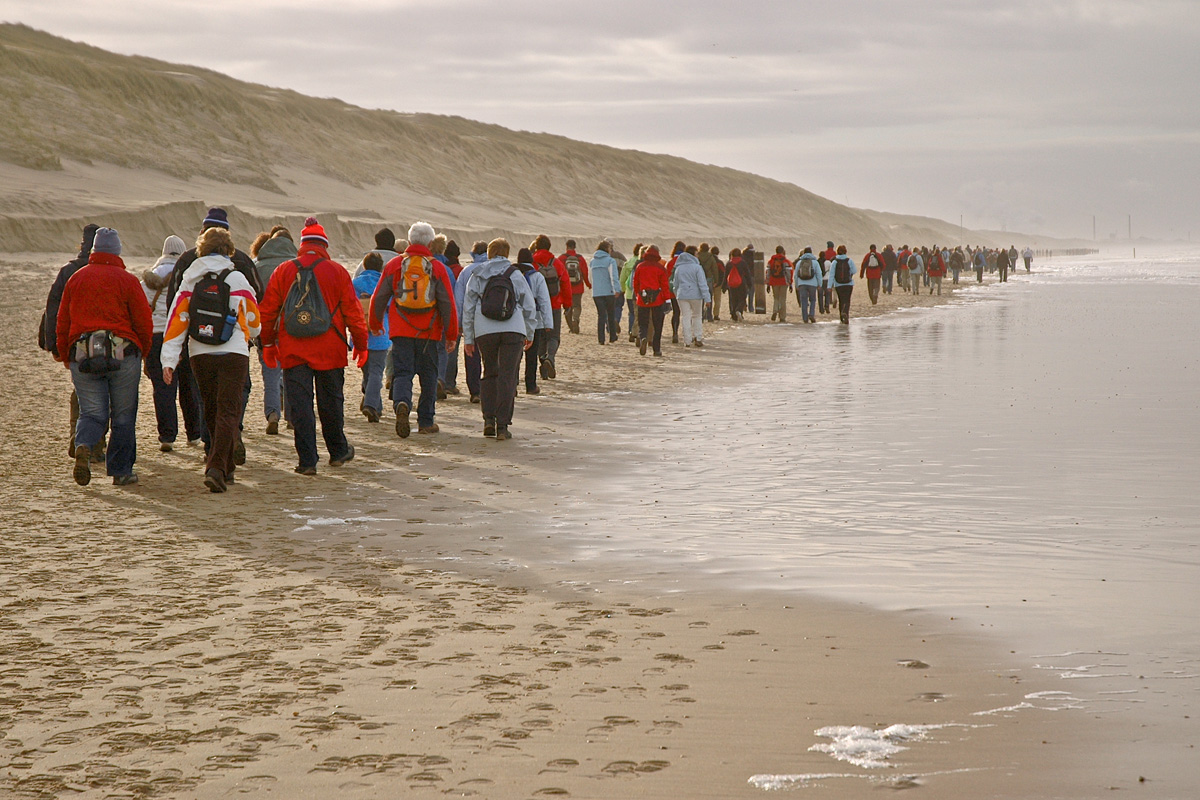 Wandelen op het strand