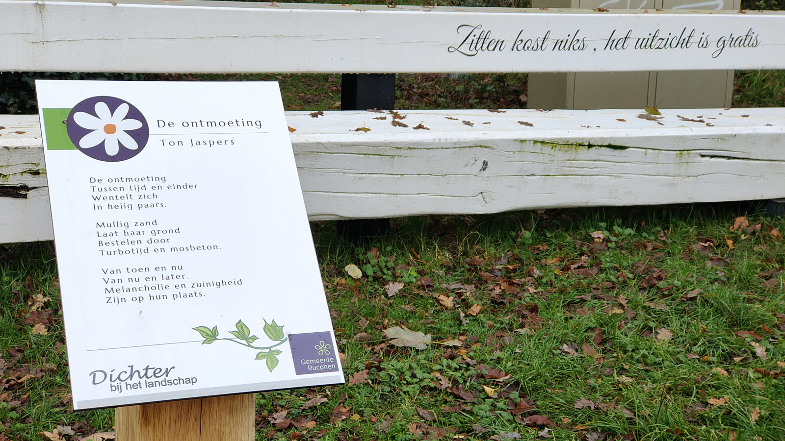 Wandelroute Dichter bij het landschap; gedicht van Ton Jaspers.