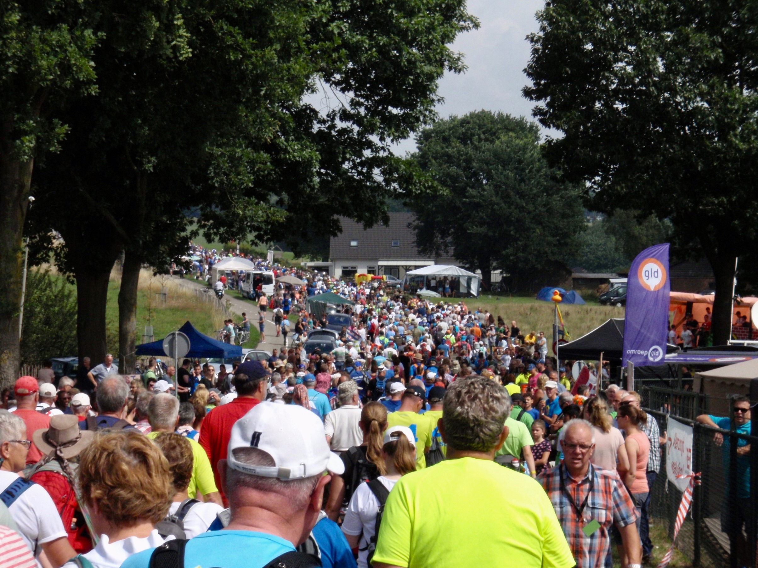 Deelnemers aan de Vierdaagse Nijmegen op de Zevenheuvelenweg