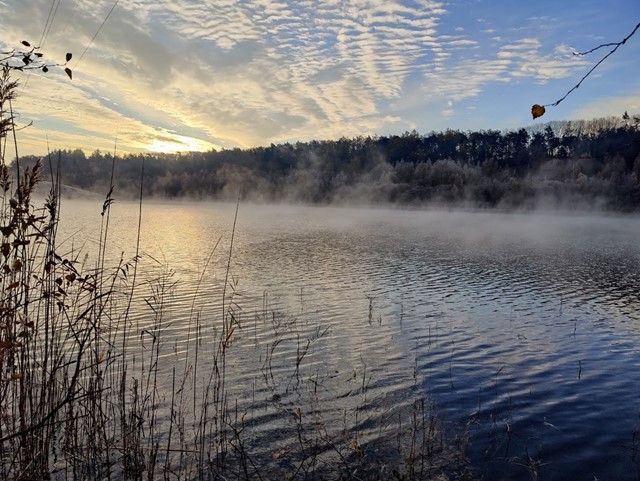 afbeelding van mist boven het water.