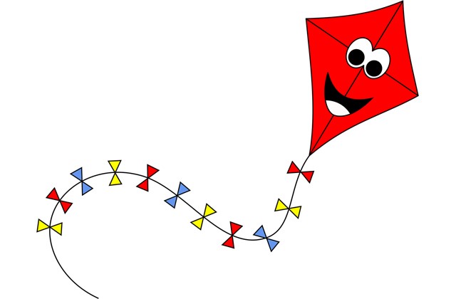 Tekening van een lachende vlieger