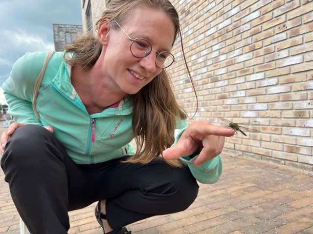 Afbeelding Kirsten Dorrestijn met libel
