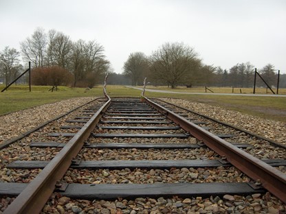 Treinrails bij Kamp Westerbork