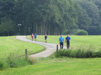 afbeelding van wandelaars in het groene landschap rondom Hengelo.
