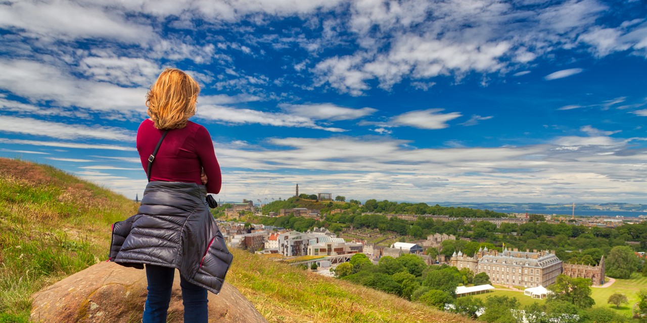 Uitzicht over kasteel Schotland