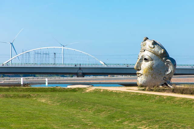 Romeins masker in Nijmegen aan de Waal.