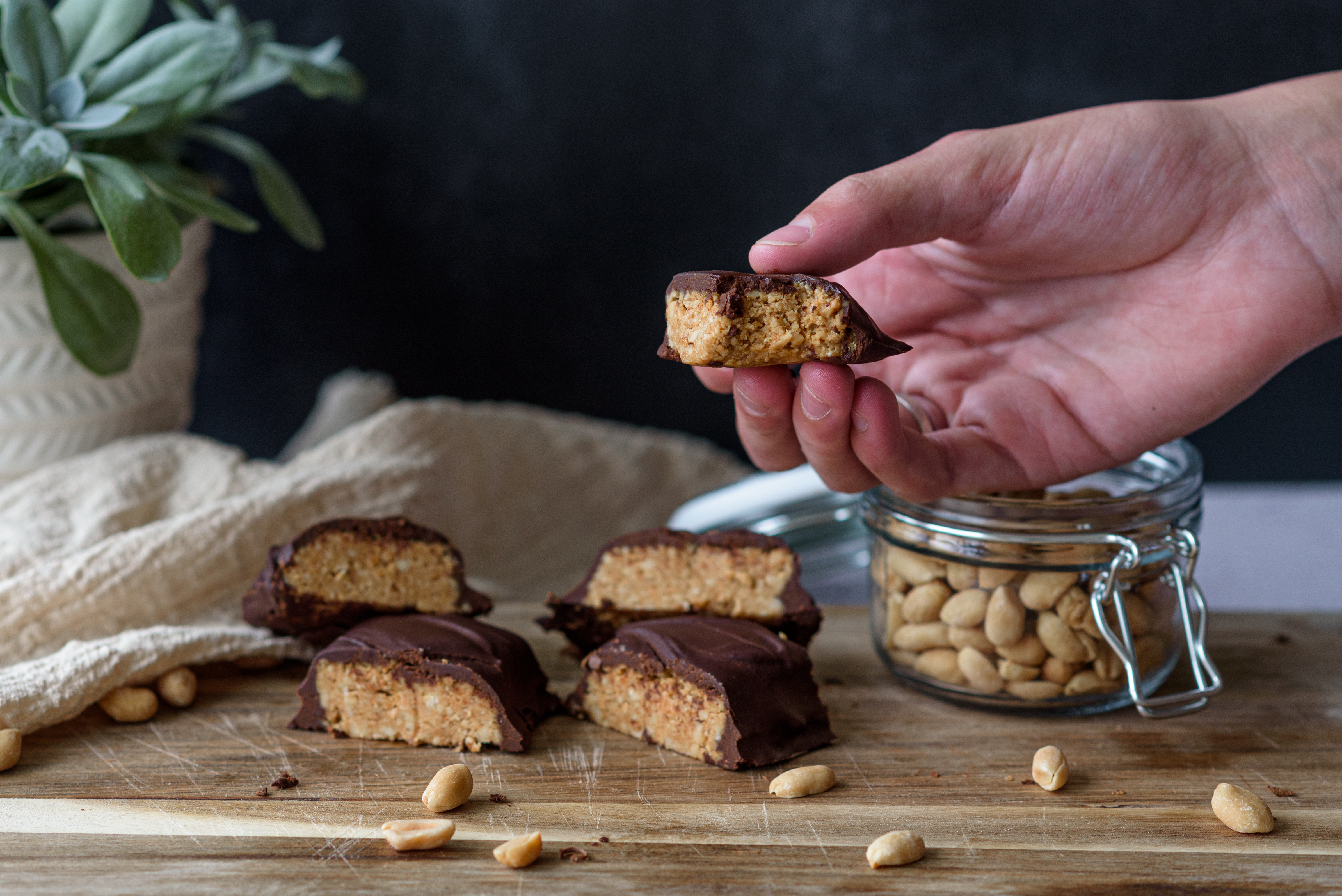 Homemade 'gezonde' snickers met pindakaas