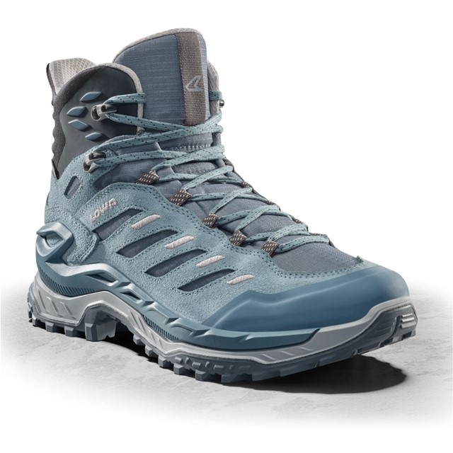 Voor Jou Getest LOWA INNOVO Ws GTX; close up schoen in blauw
