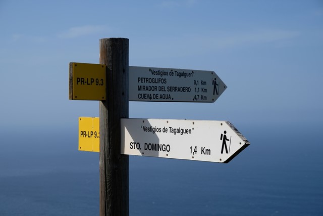 afbeelding van de bepijling van wandelroutes op La Palma.