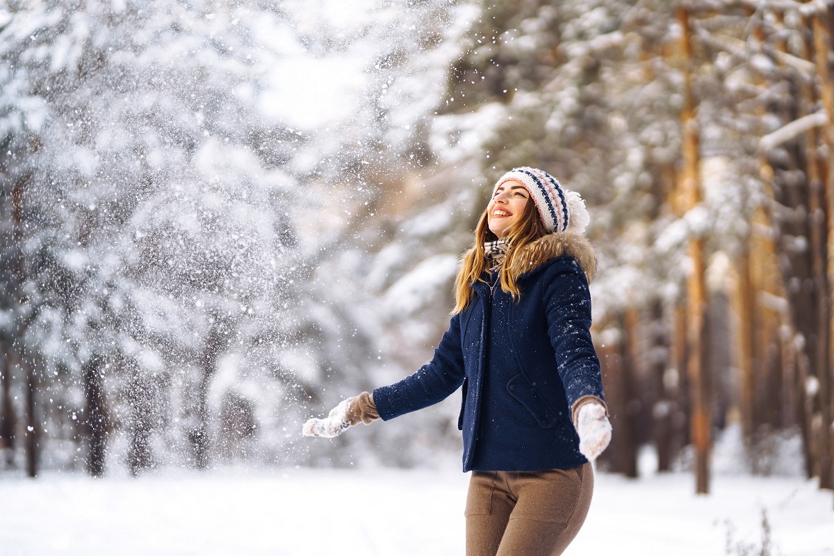 Vrouw in de sneeuw