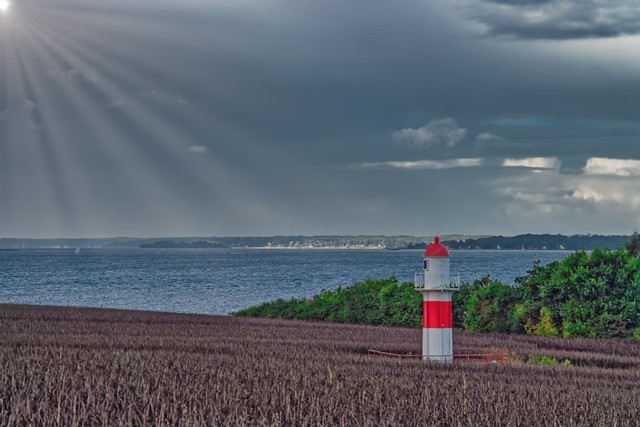 vuurtoren aan zee in Zuid-Jutland.