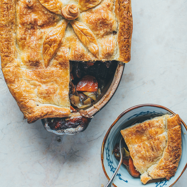 Plantaardig koken met de feestdagen 3 kerstrecepten, seitan stoofpie