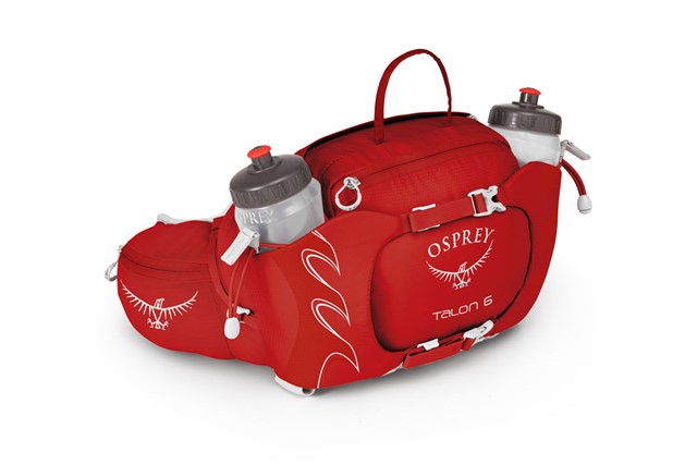 De heuptas Osprey Talon 6 met twee bidonhouders