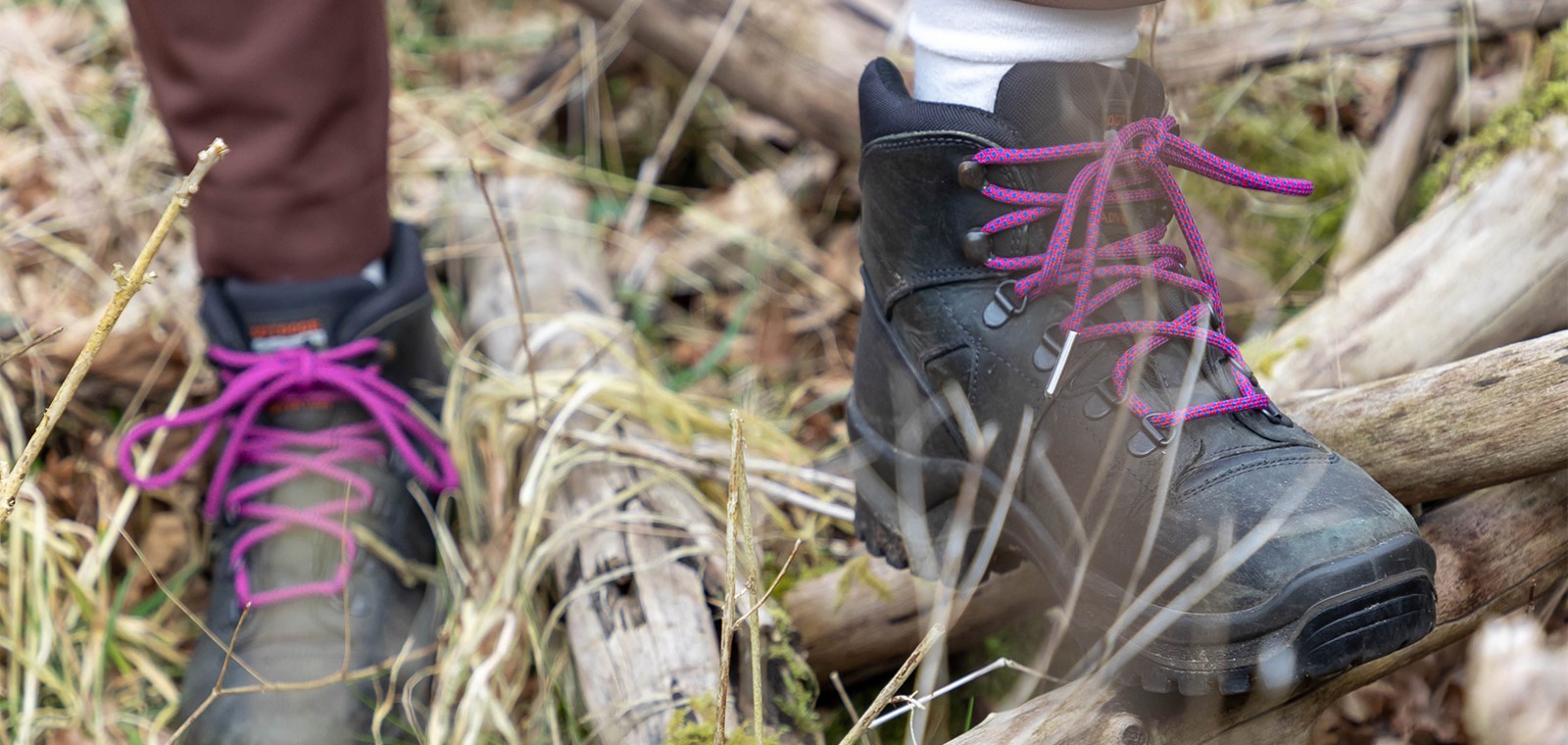 Wandelschoenen met de veters van Feterz