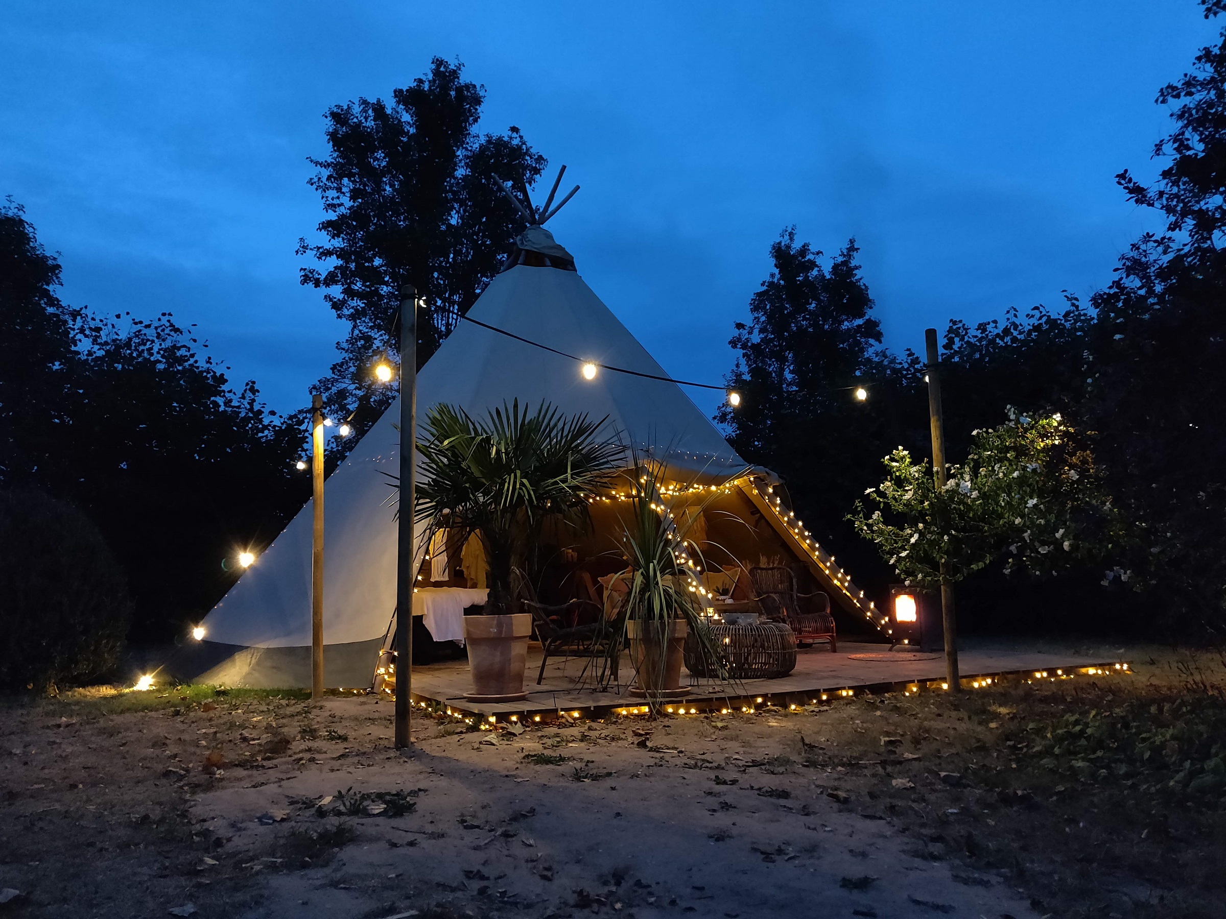 Tipi tent met verlichting