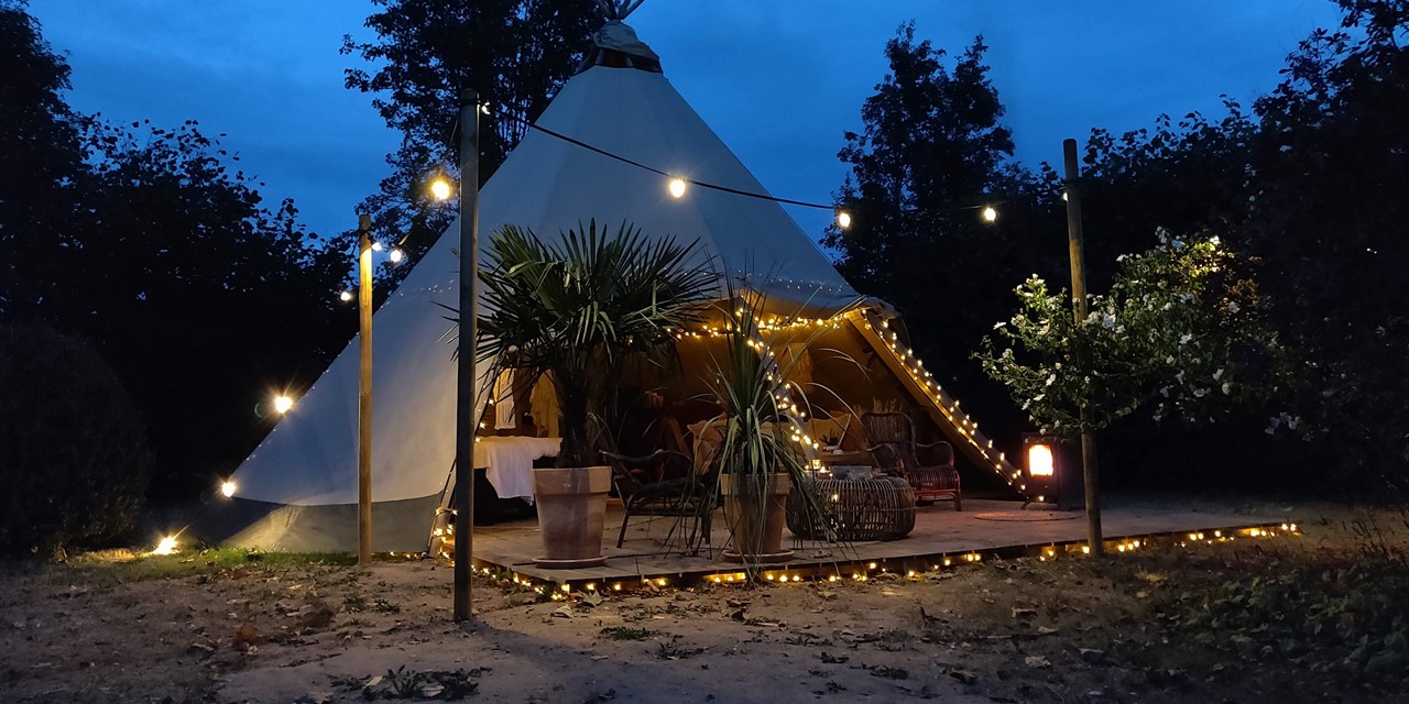 Tipi tent met verlichting